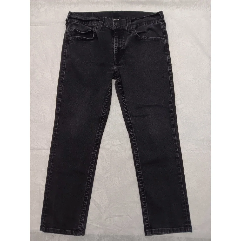 Men‎ Short 27 Inseam True Religion Black Jeans 36 Slim No Flap Hemmed 102158
